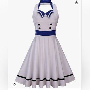 Price drop!! Retro inspired sailor dress - pin up girl halter - 3X fits like XL